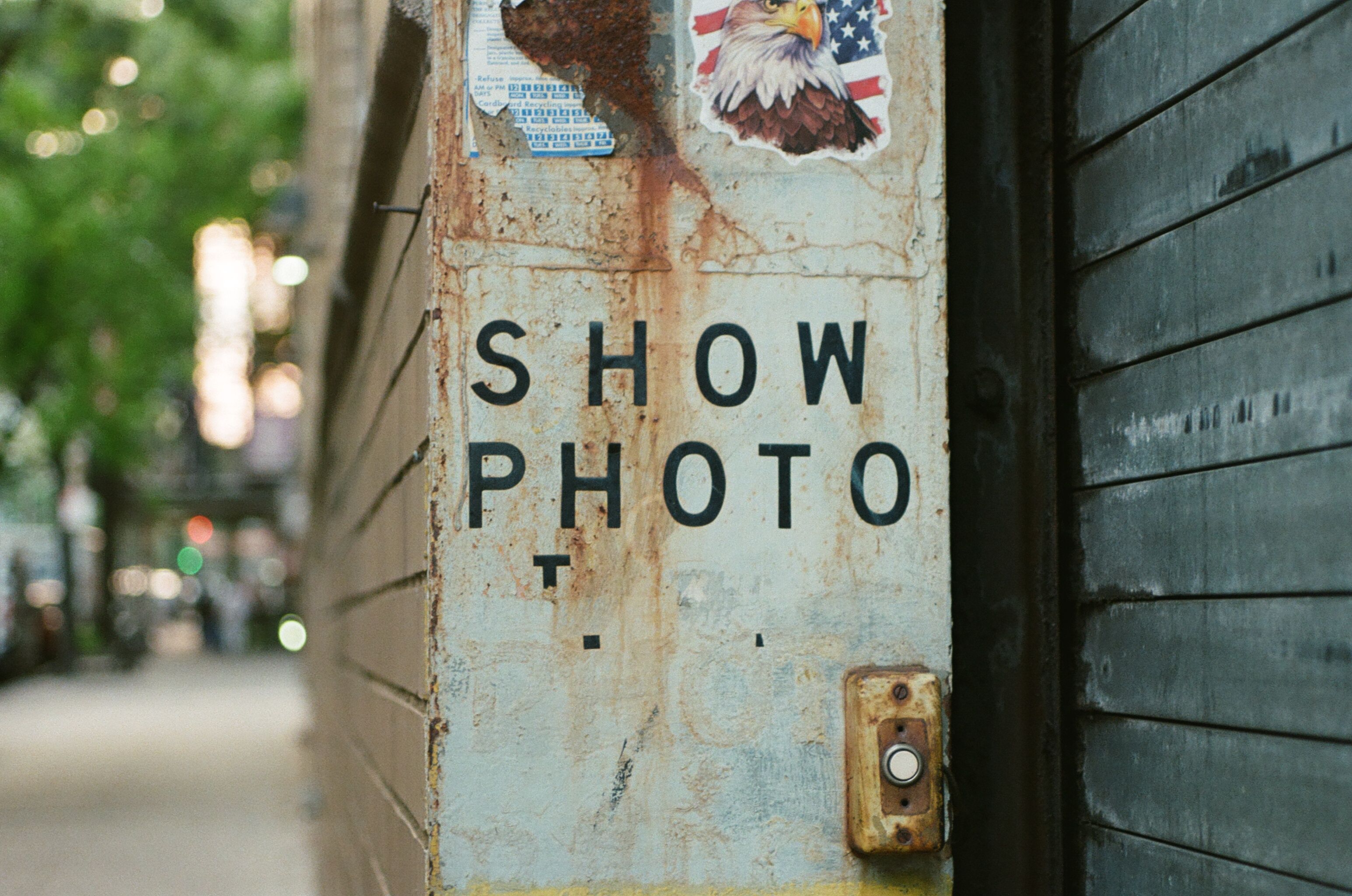 Weathered sign reading Show Photo